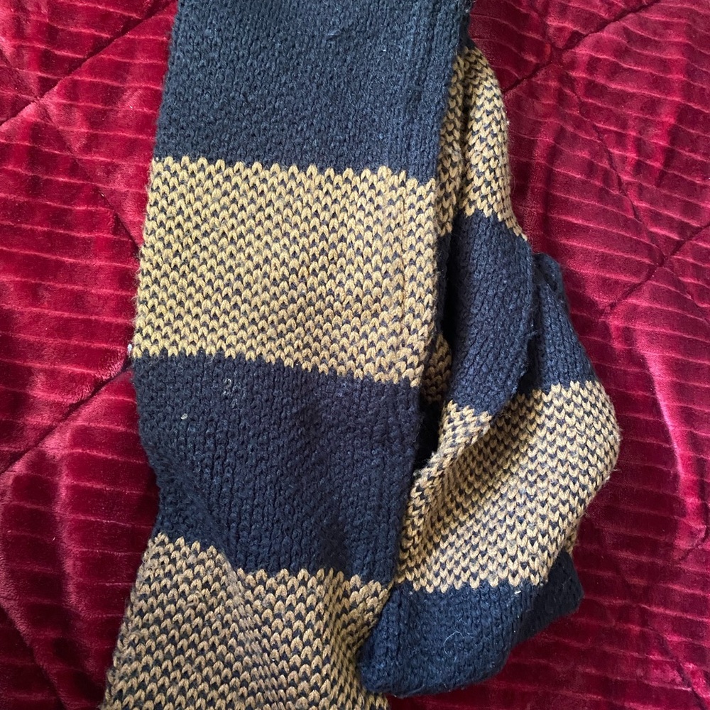 Zara  Black and Tan Striped Scarf